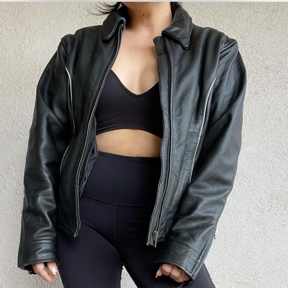 Vintage Genuine Leather Biker Jacket M
